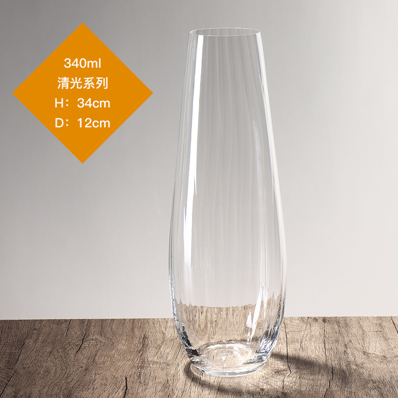 Lex sin plomo cristal vasos grandes estilo europeo simple viento transparente alta permeabilidad sala de estar hidropónica decoración de flores secas