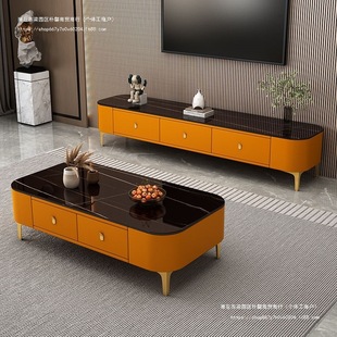 Coffee Table TV Cabinet Combination Soft Bag Modern Simple Living Room Household Small Apartment Floor-standing Locker TV Cabinet