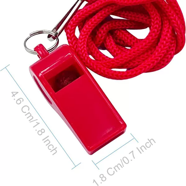 Wholesale high quality ABS red plastic fan cheer whistle outdoor survival lifesaving whistle game timing whistle