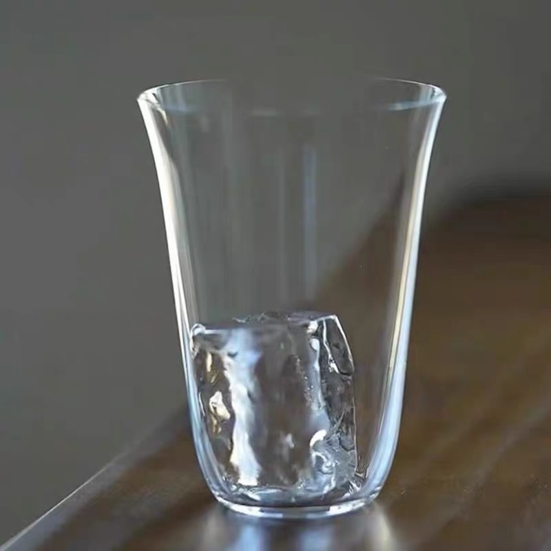 Transparente de cristal bebida fría taza de hielo de boca ancha taza de café latte americano cristal delgado simple taza de té taza de cóctel