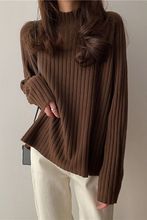 秋冬2025年新款百搭慵懒风宽松毛衣针织衫女装秋季设计感套头上衣