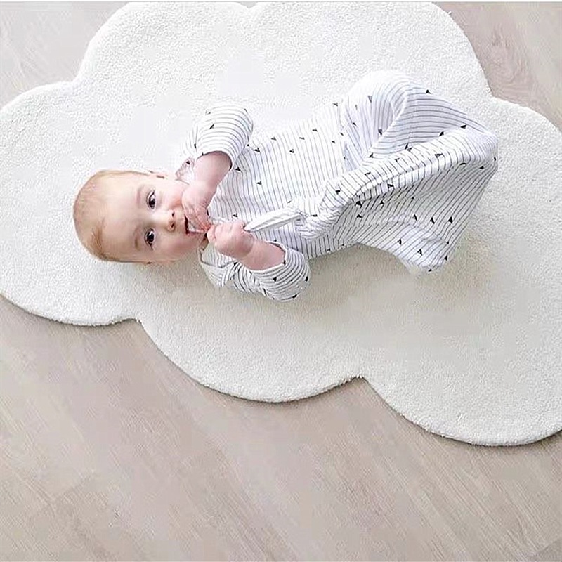 Nordic ins alfombra Corea del Sur lindo blanco nube alfombra del piso felpa habitación de los niños dormitorio estera de noche accesorios de la foto