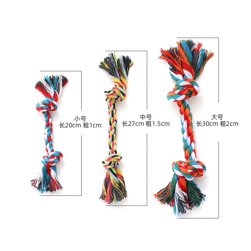 Nudo de mascota juguete nueva correa de bola doble nudo cuerda de algodón perro de juguete cuerda de mordedura de perro bola suministros para mascotas al por mayor