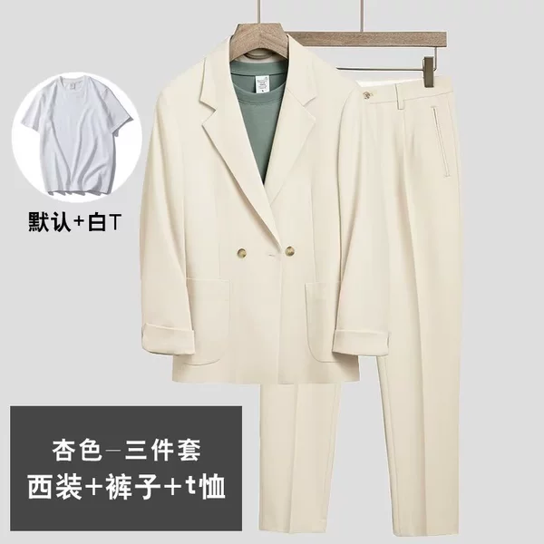 Apricot [suit + trousers + plain T]