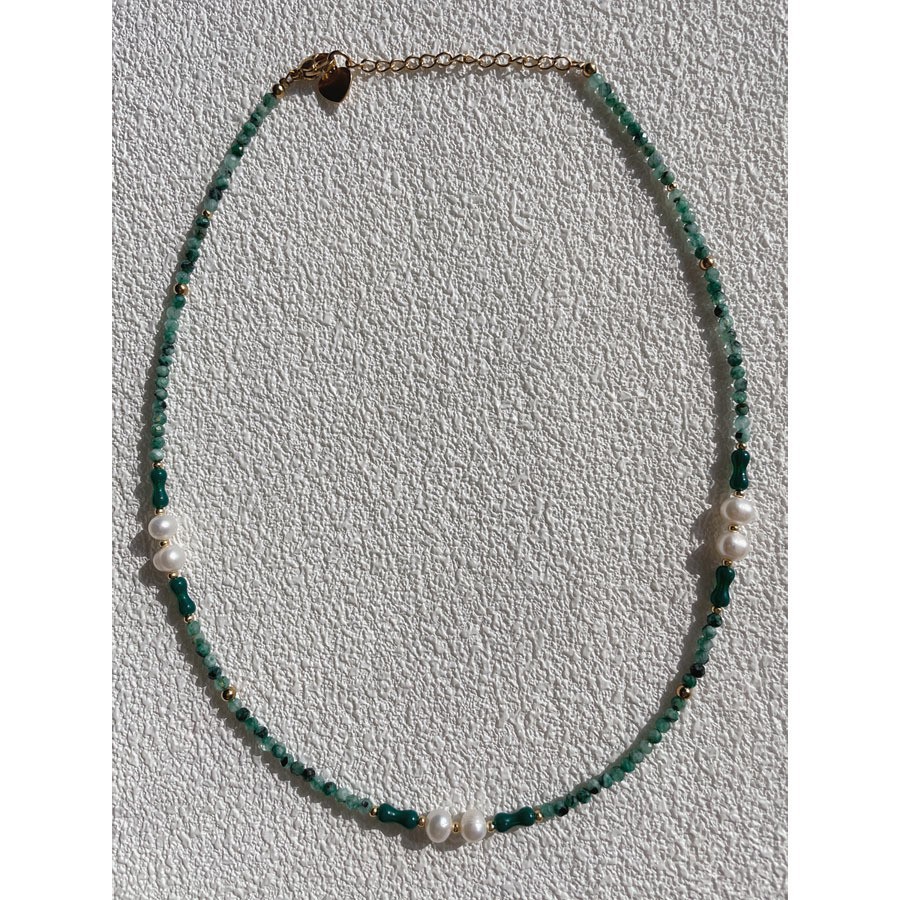40g Weight Beads Pendant Material Necklace Classification Titanium Steel Chain Material 1 Piece Quantity Holiday, Daily Occasion natural stone, Freshwater Pearl, Titanium Steel Material Geometric Pattern Women's Gender Irregular, Chain Design Simple Style Style Simple Style Geometric Natural Stone Freshwater Pearl Titanium Steel Necklace In Bulk 27