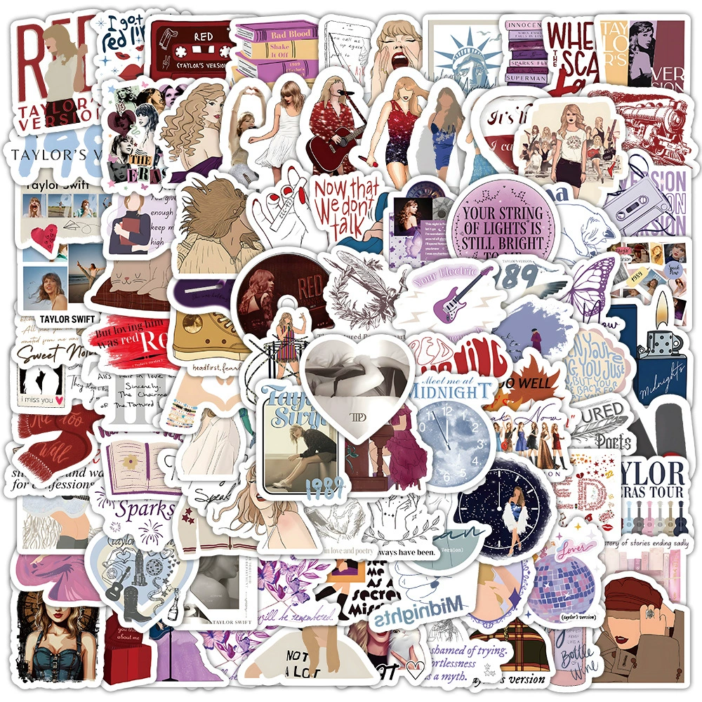400 новых моделей Taylor Mold Sticker Popular Singer Creative and Fun DIY handbook post mobile phone decoration small sticker paintings