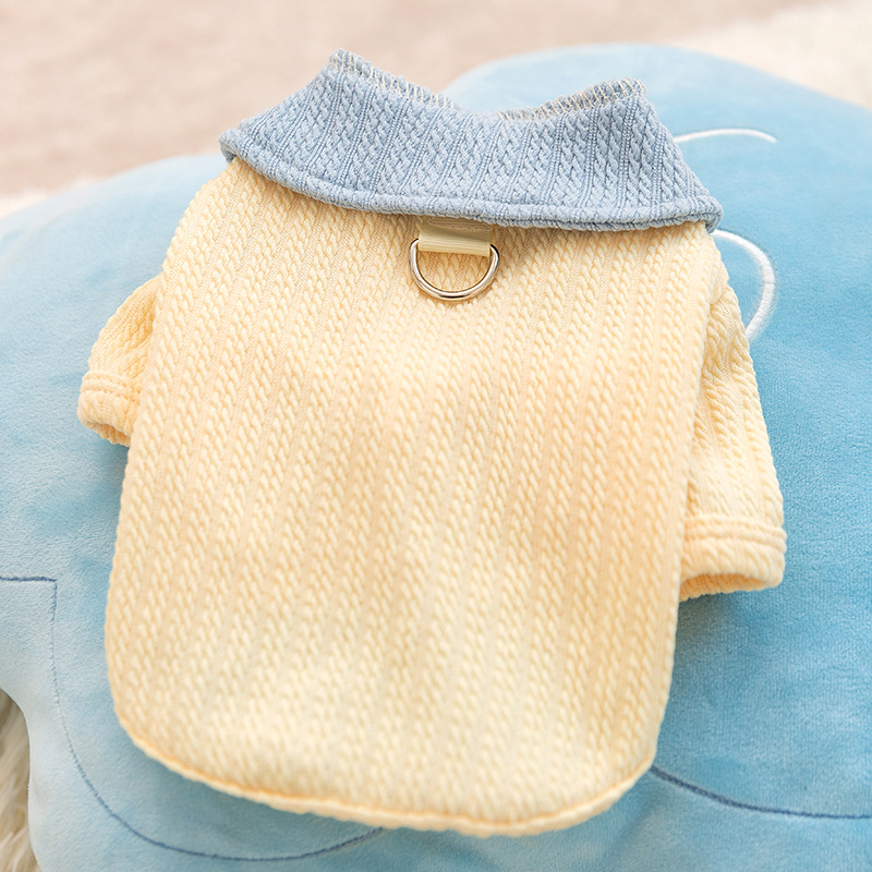 Gato otoño e invierno estilo casual lindo cachorro camisa de fondo a juego de color perro mediano y pequeño perro ropa de dos patas ropa para mascotas