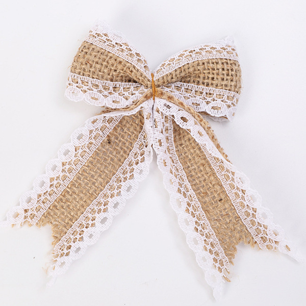 Cross-border Amazon Christmas bow Dowel lace sackcloth bow Christmas…