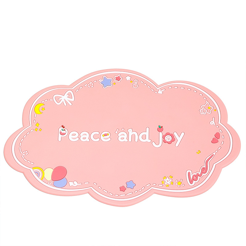 PVC high temperature resistant car anti-slip mat car cartoon mat Ping An Happy car decoration center console storage mat