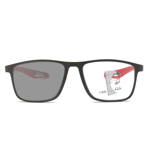Intelligent zoom far and near dual-use sports non-slip anti-blue light reading glasses flat mirror color-changing multi-focus reading glasses