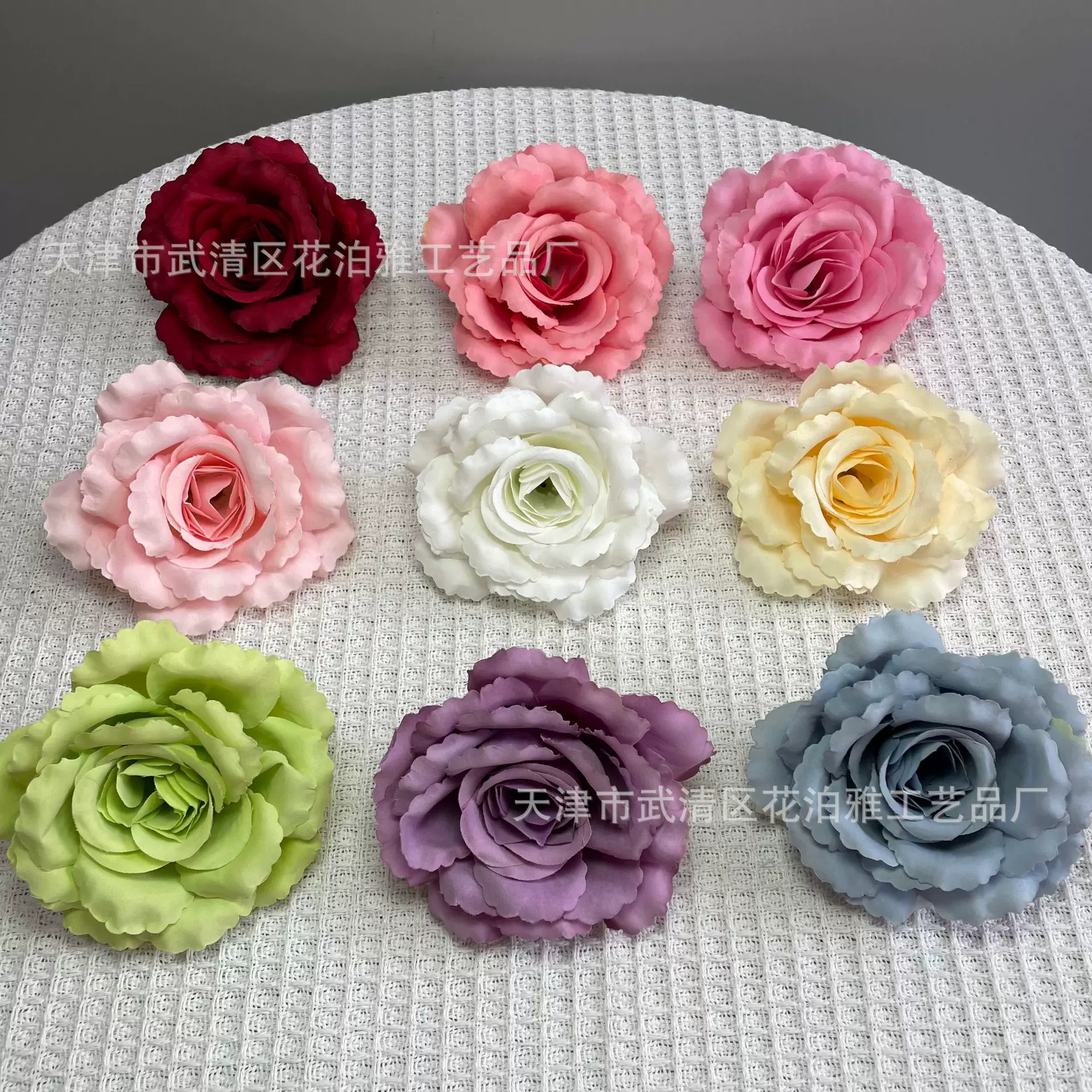 卷边玫花头 月季花朵 DIY花盒装饰花材仿真花 高品质工厂直销假花