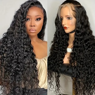 Amazon cross-border European and American fashion front lace lace 13*4 wig hot small roll steel roll chemical fiber headgear wig