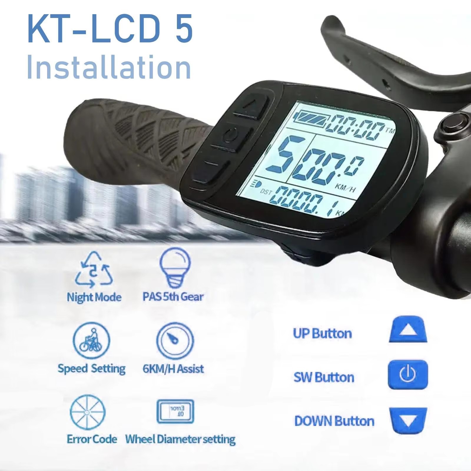 Cross-border hot-selling bicycle modified electric with Quantum KT-LCD5 LCD meter/waterproof connector
