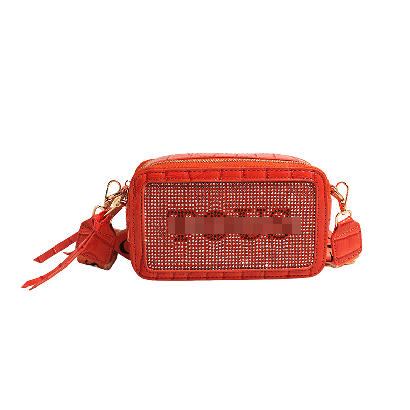 Bolso bandolera transfronterizo para mujer 2024 nuevo estilo de alta gama exquisito bolso cuadrado pequeño estampado de moda moda cinturón de color bolsa de cámara