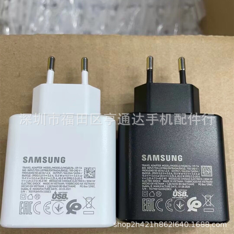 For Samsung note20 s20 s21 s22 original 45W charger PD super fast charging head TA845