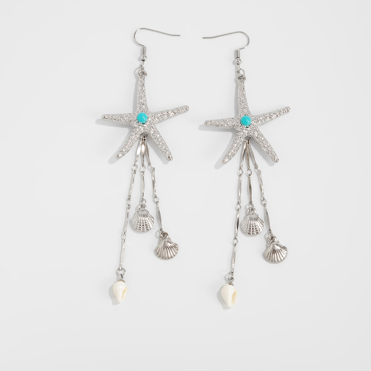 Joyas transfronterizas de vacaciones de playa de estrellas de mar pendientes de aleación de medusa de moda de alta calidad pendientes de cristal bordilla