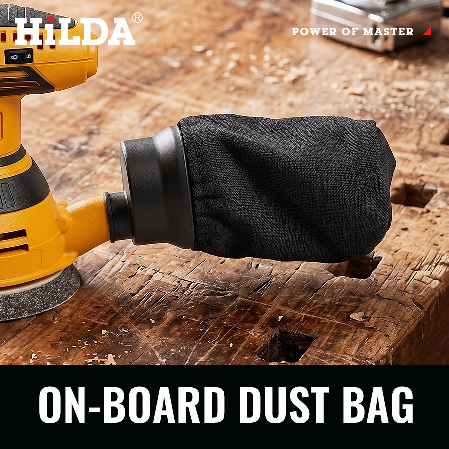Lijadora orbital eléctrica de disco con bolsa recolectora de polvo para pulido de madera
