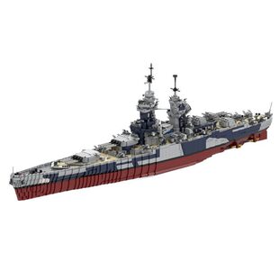 Building Blocks Cross-Border Moc-163300 French Battleship Richelieu 1:200 Scale 10803 Parts