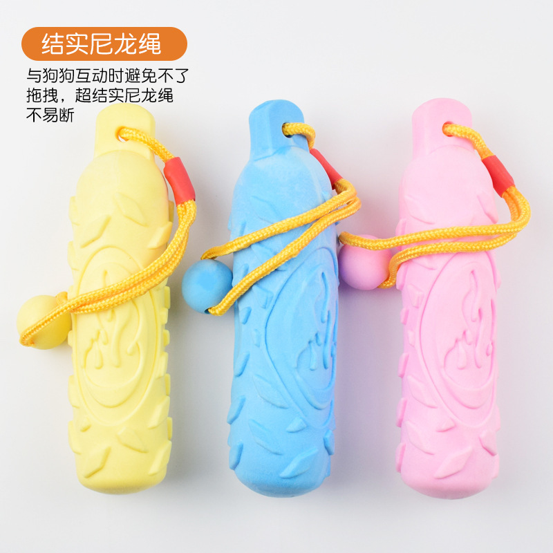 Suministro directo de fábrica perros grandes, medianos y pequeños roer los dientes de limpieza palo de juguete leche sabor TPR espuma dientes de molienda palo de juguete para mascotas