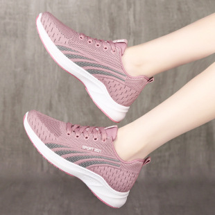 2025 spring and summer new sneaker women's non-slip soft bottom breathable mesh shoes light travel mother shoes running shoes single