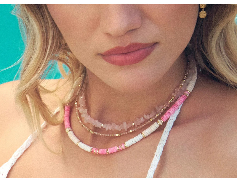 304 Stainless Steel, Shell Material Beach Geometric Shell Beaded Women's Necklace