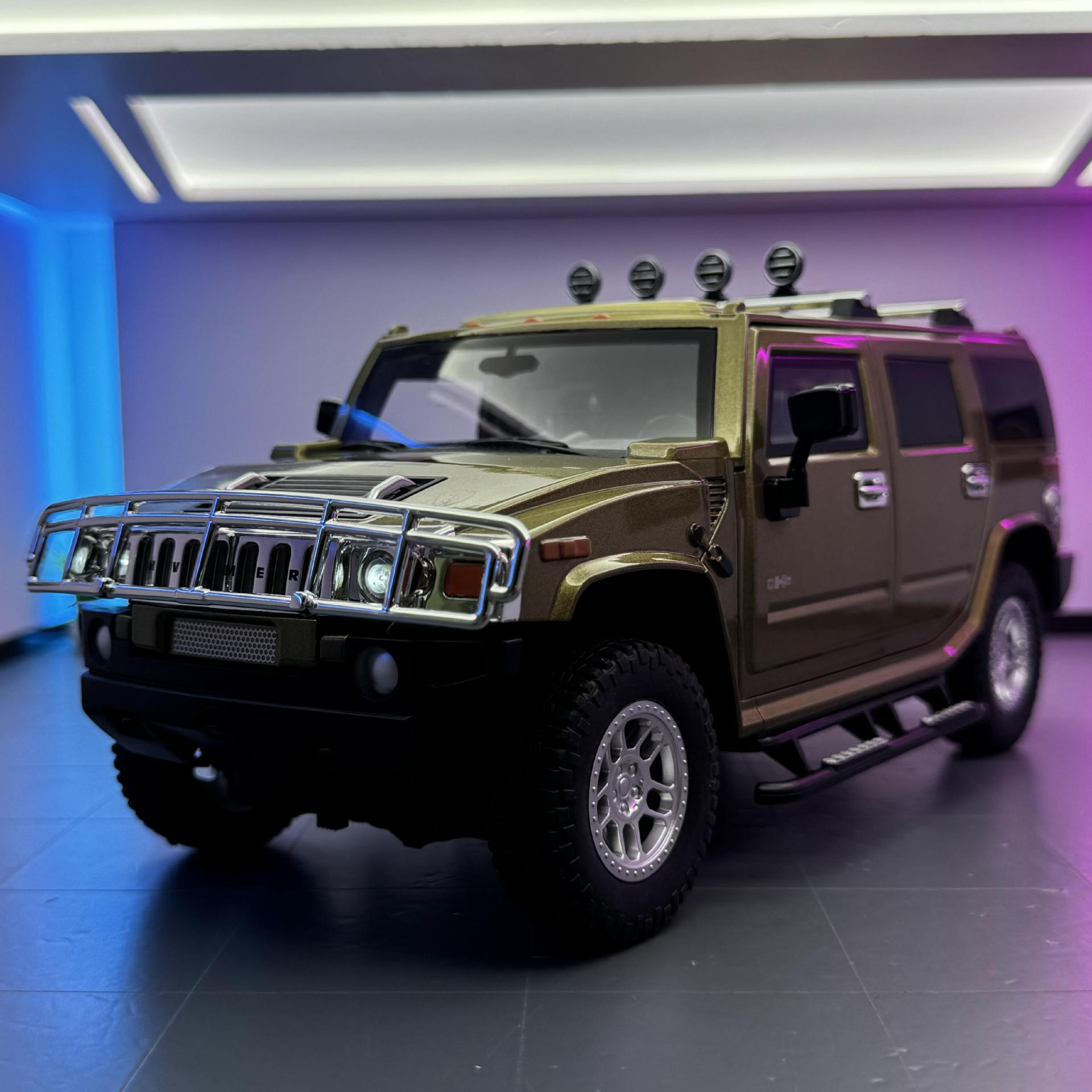 OK modelo de coche de aleación 1:18 Hanma H2 coche todoterreno con sonido y luz de retorno coche de juguete modelo de efecto de sonido