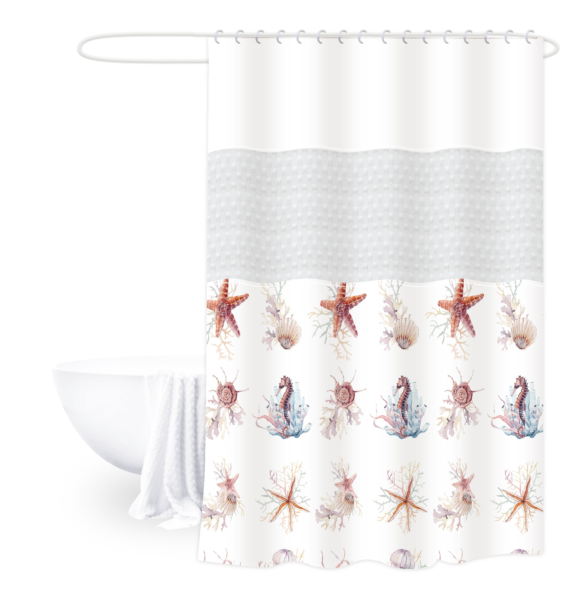 180*200 impresión engrosada de empalme cortina de ducha cortina de baño peva semi-transparente baño impermeable baño partición cortina de ducha