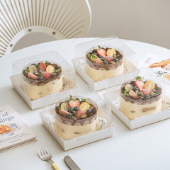 ケーキ包装箱4インチ5インチ透明箱焙煎西点スイーツ4インチムース千層ケーキ包装箱