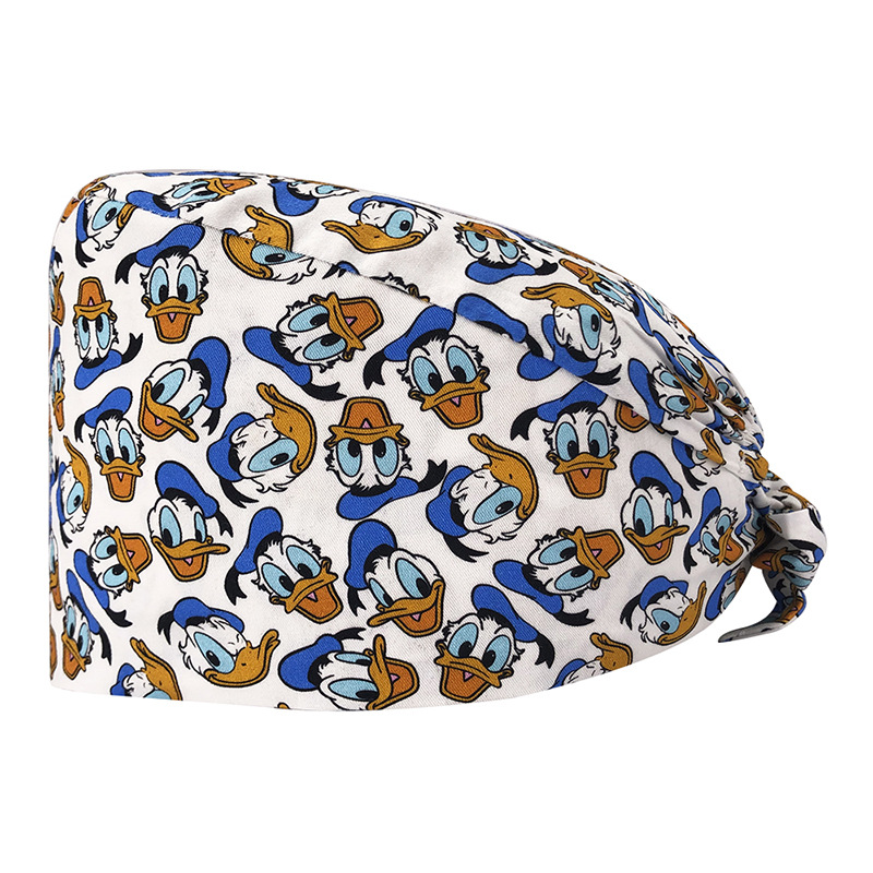Venta caliente de Europa y América Mickey casquillo de la enfermera médico tapa de impresión de algodón puro sombrero de trabajo de exportación de comercio exterior en la acción al por mayor