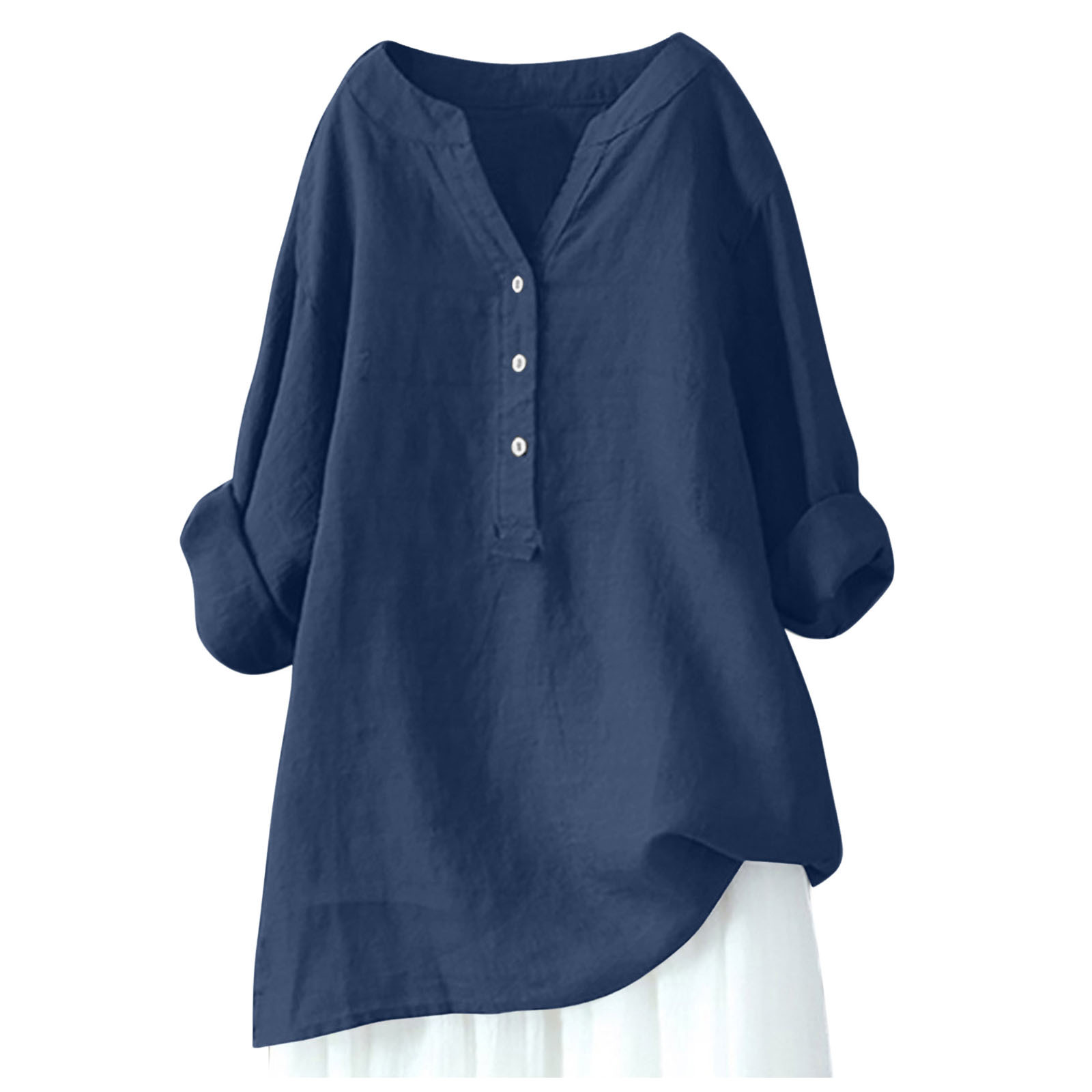 Femmes Chemisière Manche Longue Blouses Bouton Style Simple Couleur Unie display picture 7