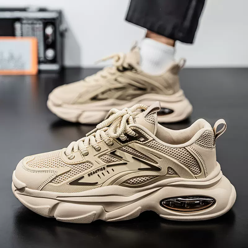 2006春季新款男鞋透气爆款网面青少年运动鞋休闲厚底百搭老爹潮鞋