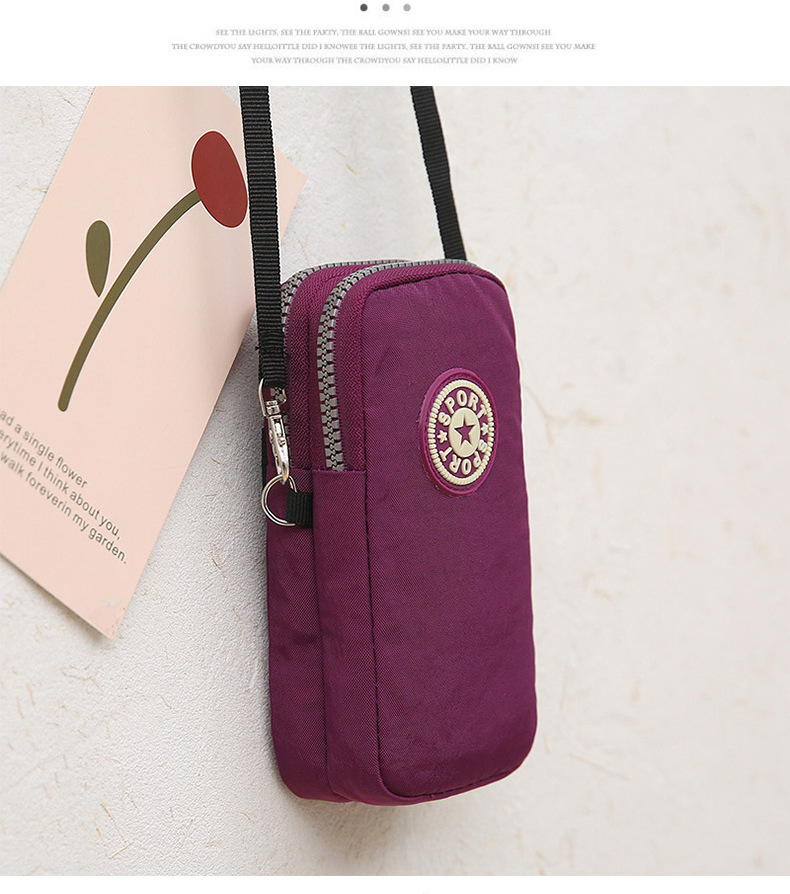 Letter Pattern All Seasons Season Women's Small Nylon Letter Fashion Square Zipper Crossbody Bag