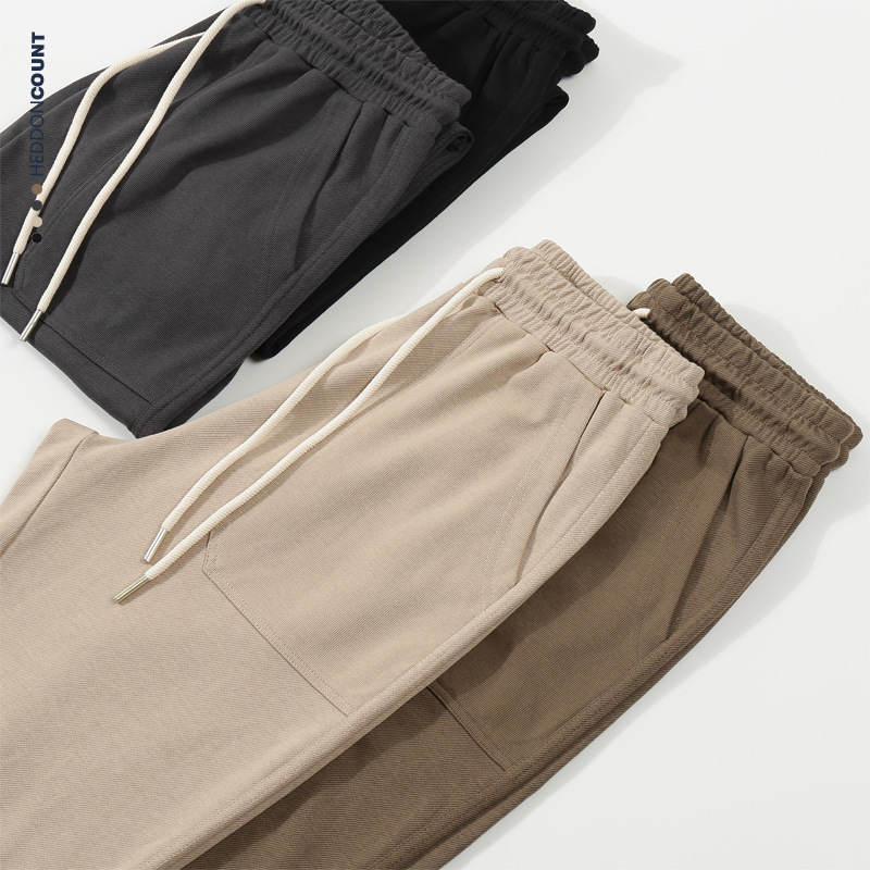 Unisex Casual Twill Jogger Pants With Elastic Cuffs & Drawstring Waist - Comfortable Loose Fit For Men & Women (Black, Khaki, Dark Gray, Deep Beige)_voghion.com