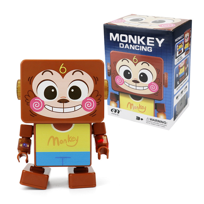 Juguetes eléctricos de monos bailados, cuadros de juguetes, robots, luces, música, regalos para niños, al por mayor transfronterizos