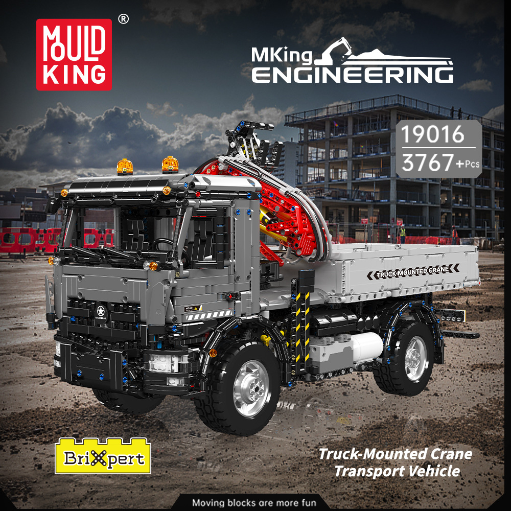 19016 vehículo de ingeniería neumática de elevación eléctrica de control remoto de gran dificultad niño de bloque de construcción