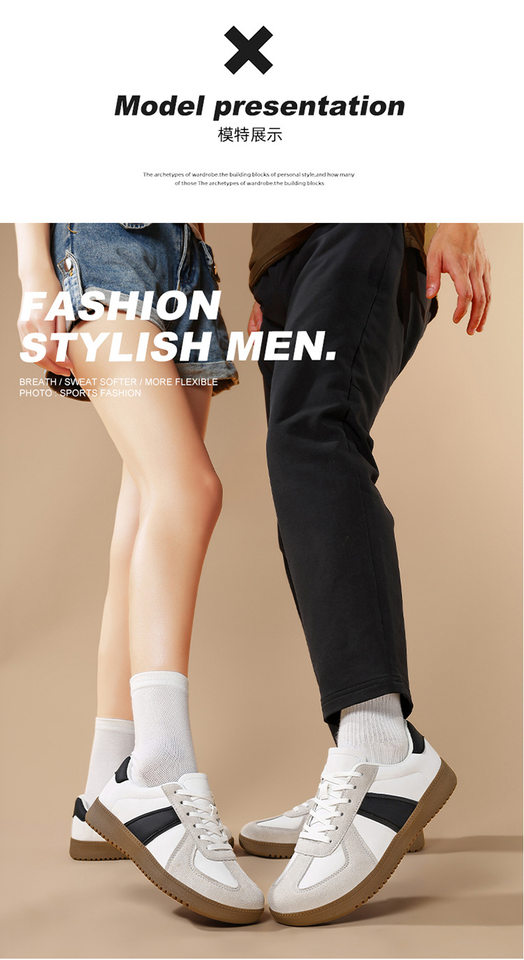 Giày sneaker da lì phối lưới form rộng mũi tròn, đế cao 3–5 cm, dây buộc, unisex — Trắng đen, Xám trắng, đen chi tiết 15