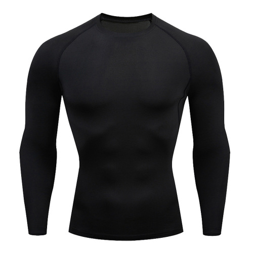 PRO Cross-border source manufacturers Men's fitness long-sleeved tight-fitting quick-drying high-elastic sports running training clothes Shaping clothes