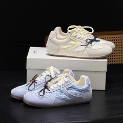 MuXuan~女性のためのニッチなストライプの道徳トレーニングシューズ、トレンディな2025新しいレトロな怠惰なハイエンドカジュアルスポーツシューズ