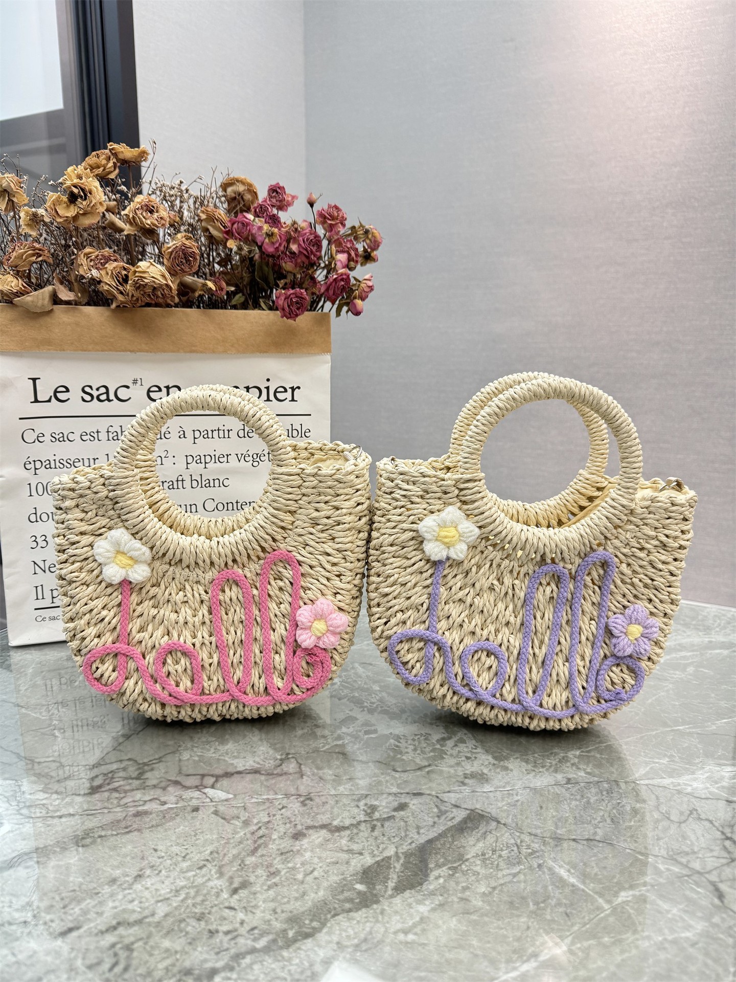 Straw Bag Handwoven Bag Women's 2025 Seaside Vacation Outdoor Daily Beach Handbag Tote Bag