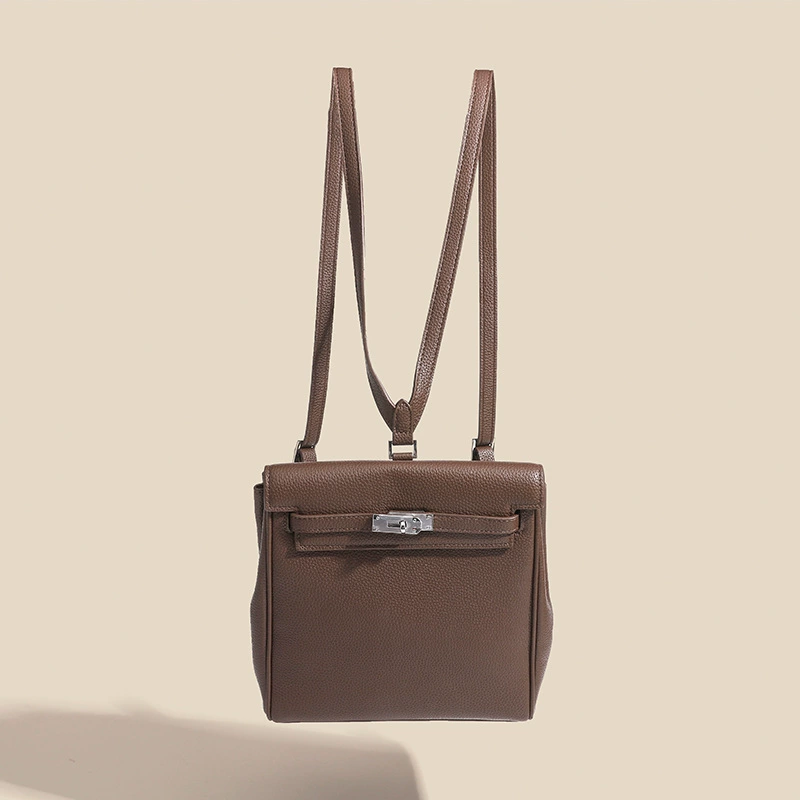 Bag, leather backpack for leisure, cowhide, high-quality style