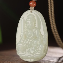 玉器工艺品新疆天然和田玉白玉八大守护神本命佛玉石吊坠