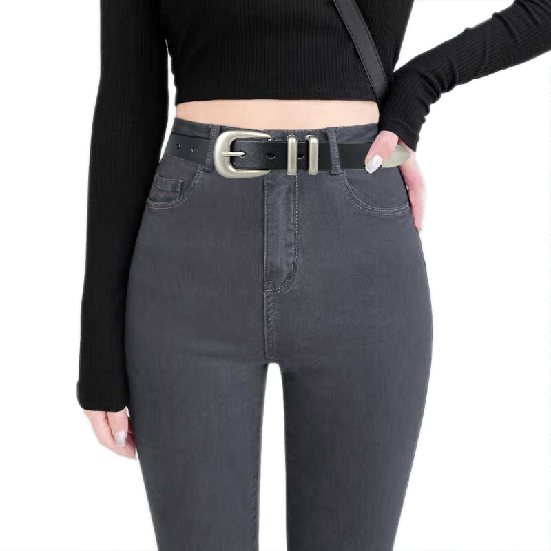 Nouvelle ceinture en cuir pour femme à haute texture, nouvelle ceinture en arc de triomphe pour femme avec boucle à aiguille et ceinture en cuir polyvalente pour femme avec peau de vache_voghion.com
