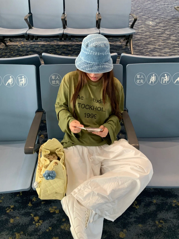 毒家天花版版本现货25新款AC家牛油果绿长袖休闲宽松T恤男女同款|undefined
