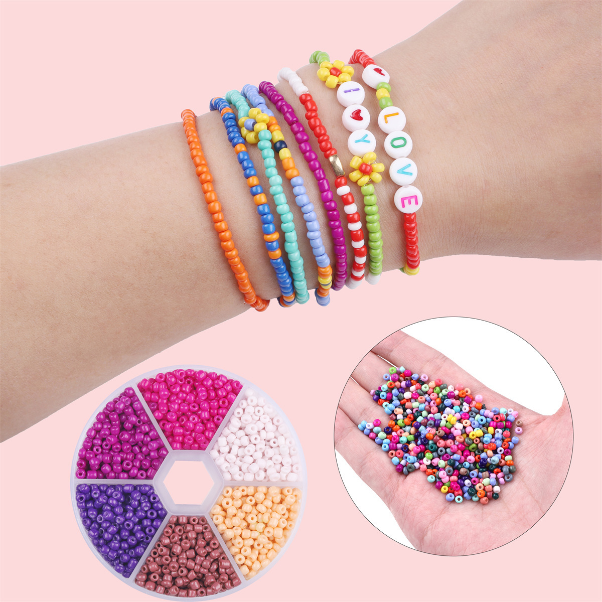Solid Color Pattern 1 Set 3mm Glass Solid Color DIY Jewelry Accessories Beads