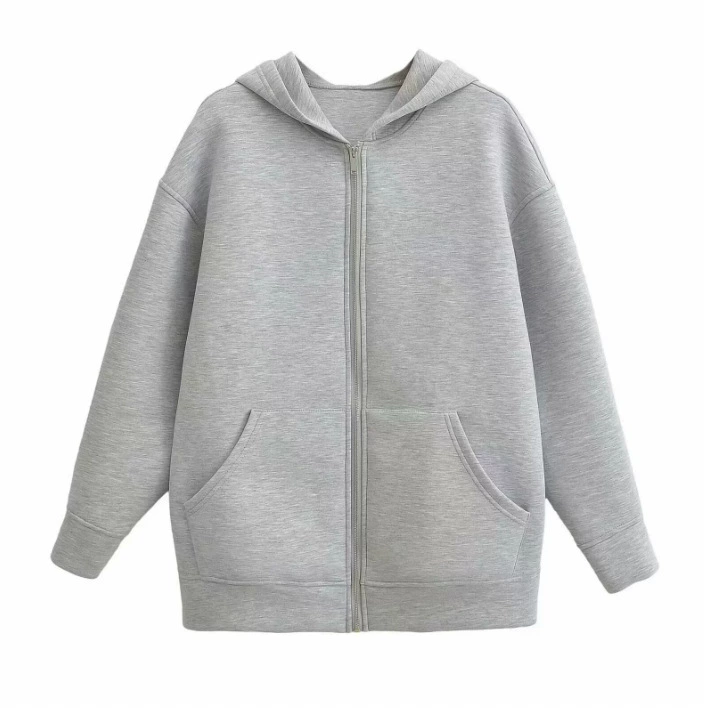 Трансграничная европейская и американская женская одежда AliExpress взрывной серый длинный космический хлопковый свитер