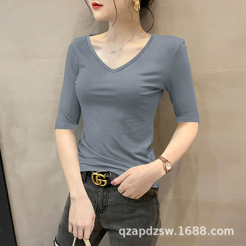 아이언 그레이 [브이넥 미들 슬리브]]