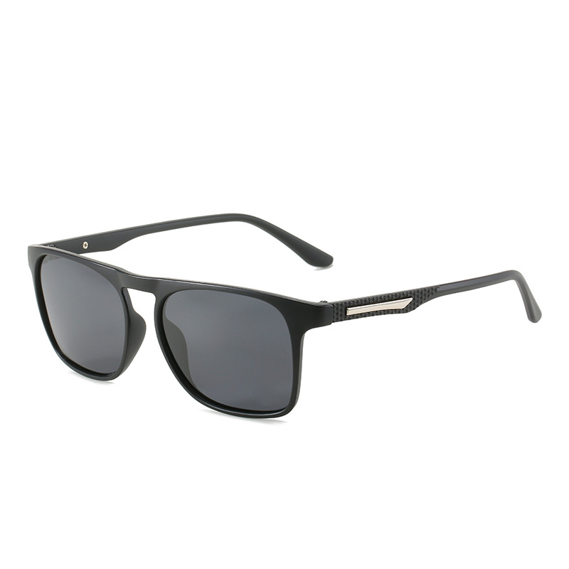 Nuevo cuadrado marco completo hombres de negocios gafas de sol polarizadas PC arena té UV400 transfronterizo gafas de sol ventas directas de la fábrica