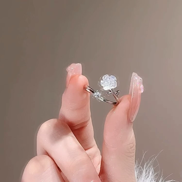 Floral Accent Ring, Small Elegant Design, Lightweight Decorative Accessory