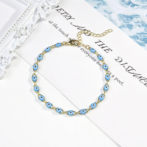 New fashionable evil eye bracelet for women, cross-border, with a sense of elegance and creative personality, wholesale jewelry accessories.