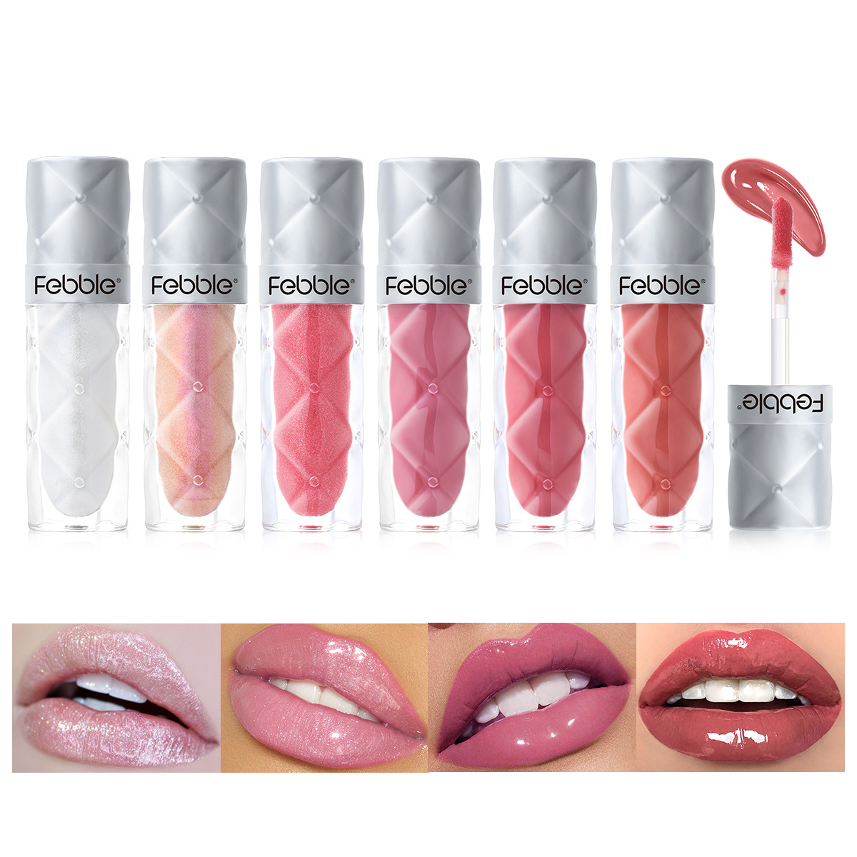 USHAS Amazon explosivo lápiz labial líquido perlado transfronterizo taza antiadherente de larga duración brillo de labios impermeable crema de esmalte de labios